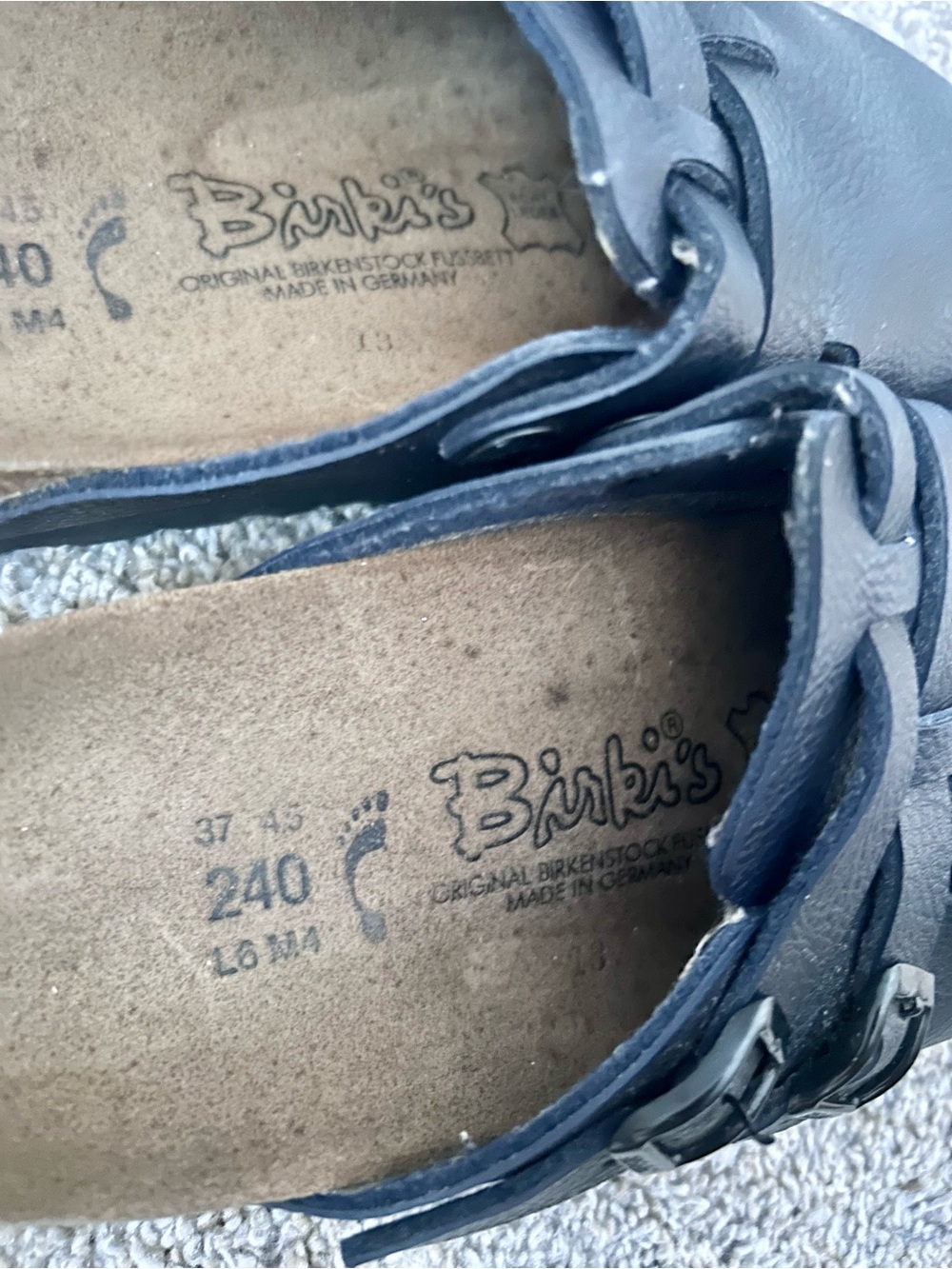 Birkenstock Birki’s Camden Double Buckle Clogs Size 37 US 6-6.5 Navy Blue - Picture 6 of 8